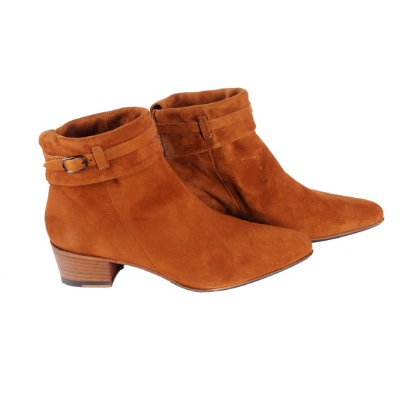 Ink ankle Ankle boots in brown suede with buckle a - Picture 6 of 8